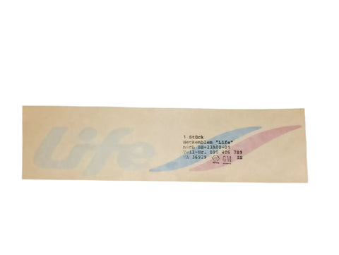 NEU NOS Schriftzug Emblem "LIFE" hinten Original Opel Kadett E