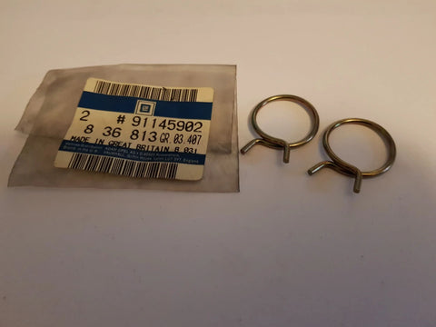 NEU NOS 2 Federklammern Schellen Clips Luftfilterkasten Original Opel Frontera A