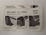 NEU Satz Schmutzfänger Spritzlappen vorne Original Opel Kadett E