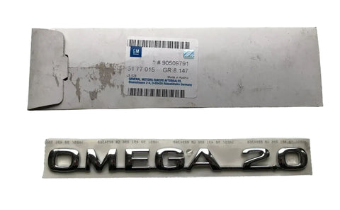NEU NOS Schriftzug Emblem "Omega 2.0" Heckklappe Original Opel Omega B