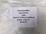 NEU Innenraumluftfilter Pollenfilter für Opel Astra G Zafira A B