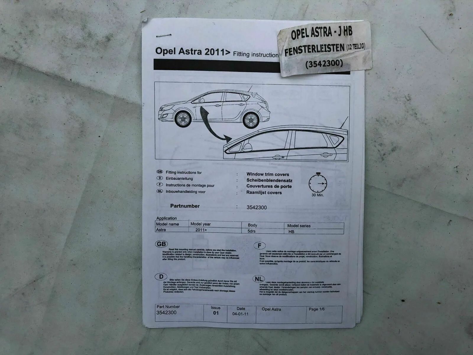 NEU Satz Zierleisten Fensterleisten für Opel Astra H CC Schrägheck 5 T – DG  classicparts